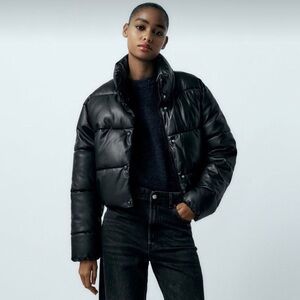 Women's Black Zara Puffer Coat